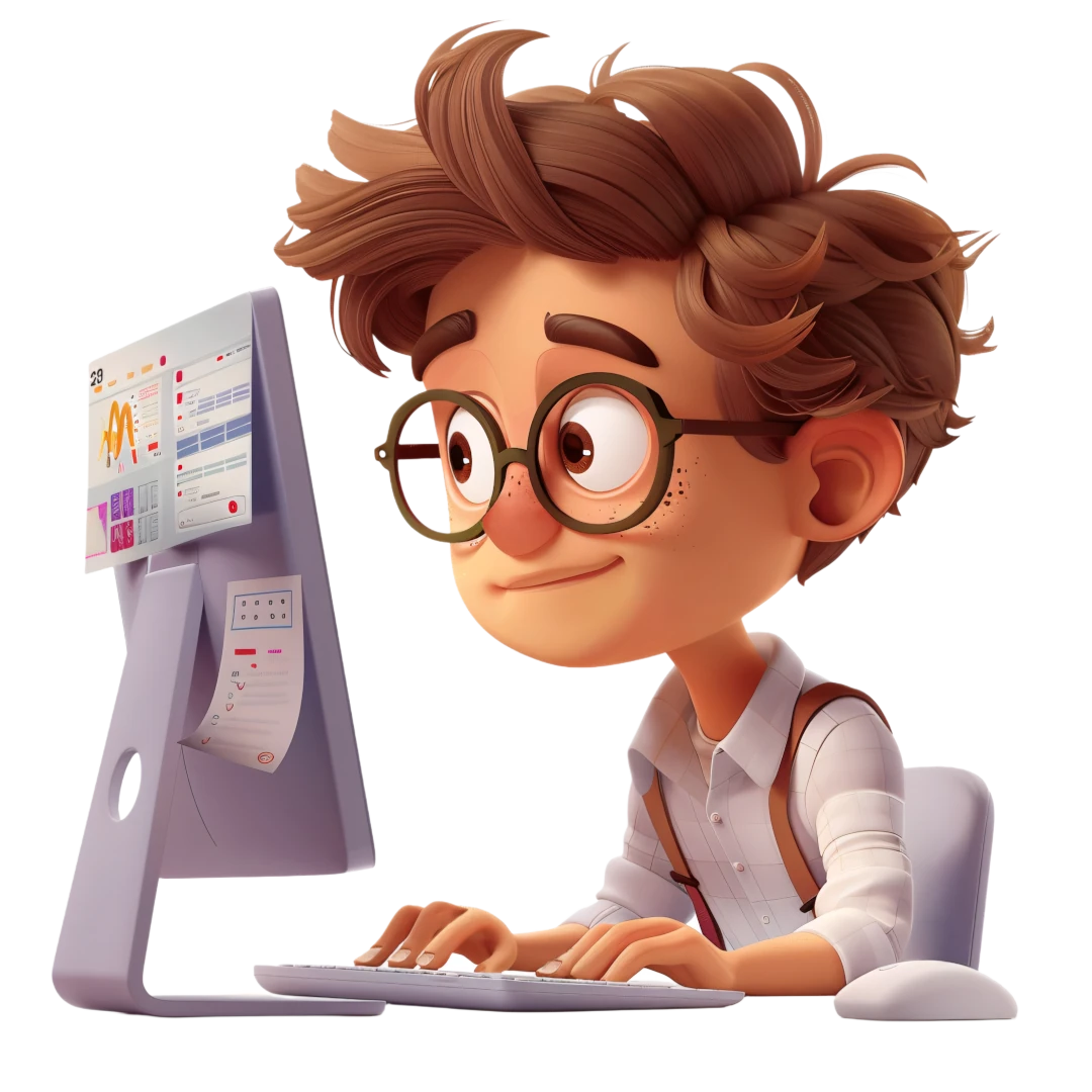 Ideate Web Solution web developer illustration working on computer, creative digital solutions banner