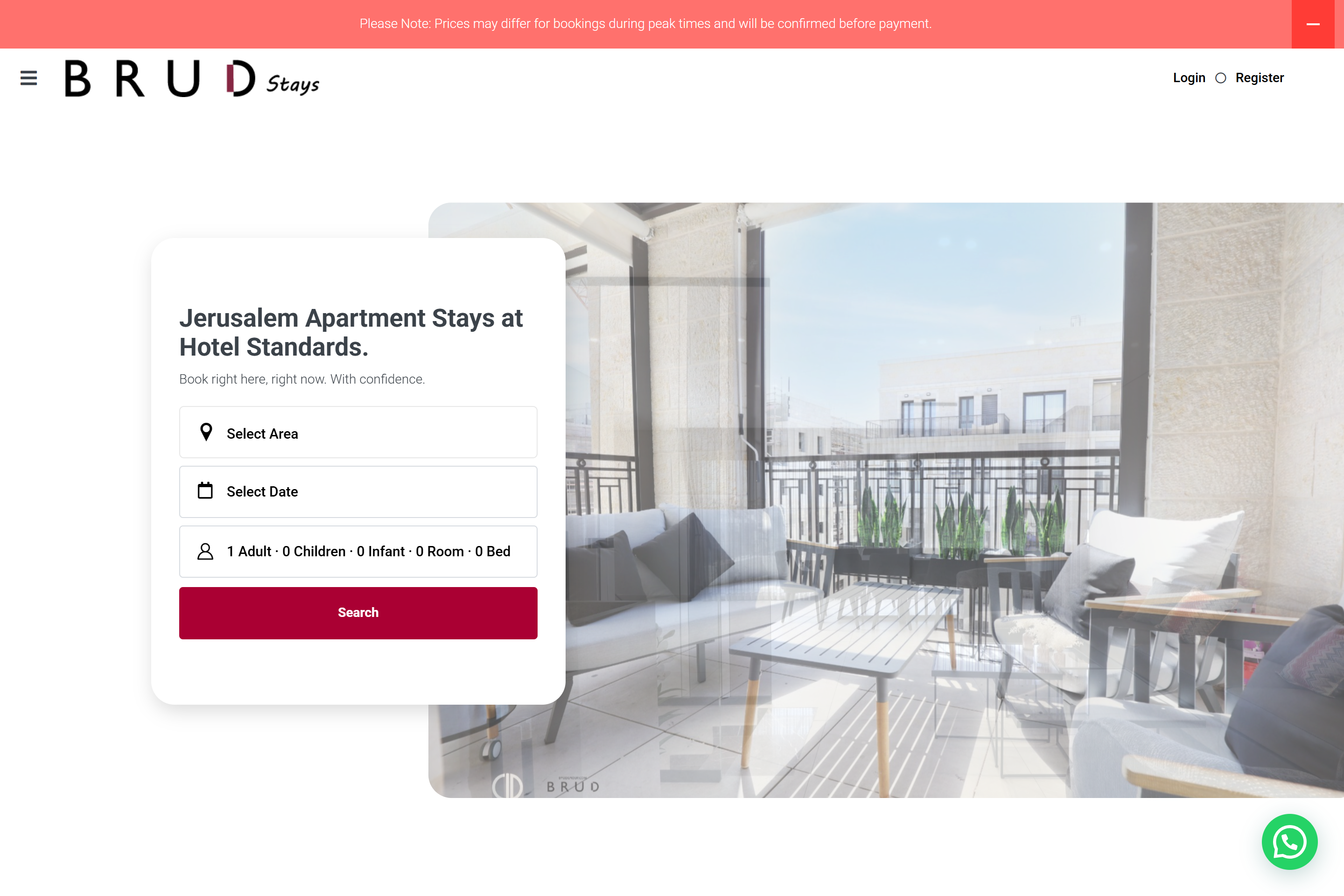 Brud Stays is a CodeIgniter-based hotel booking platform where users can search, select, and reserve villas online with ease.