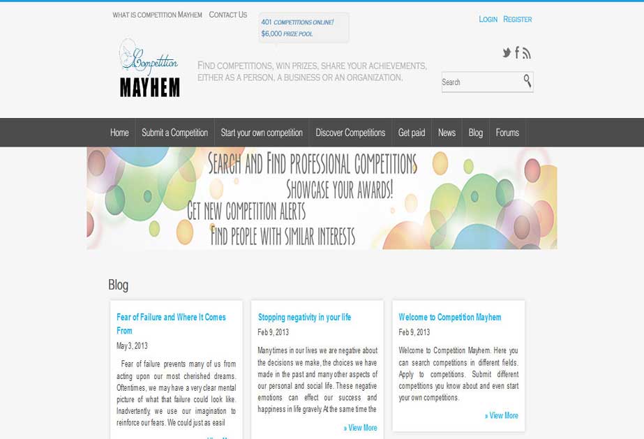 A wordpress website where Competition Organizers can post their competition. And interested candidates can directly apply to their relevant competition.