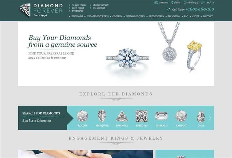 A website offers high quality diamonds and fine jewellery at outstanding price based.