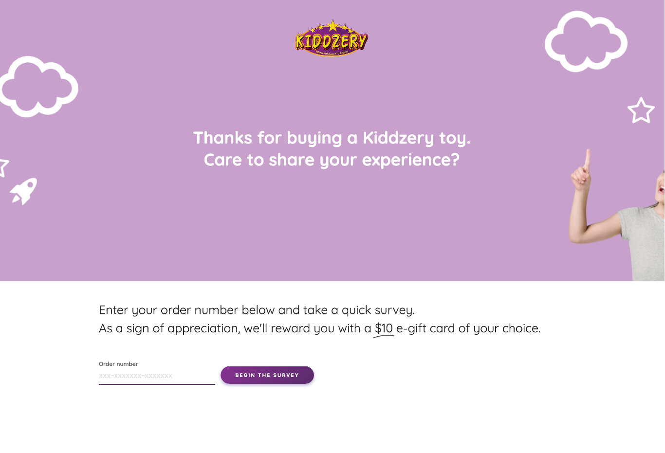 An Amazon based Survey that communicates with Amazon to verify the orders for our seller client and send the gift in return of taking part in the survey.