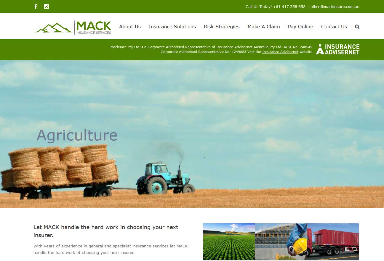 MackInsure is wordpress website built over AVADA theme for an Insurance Company located in NSW, Australia.