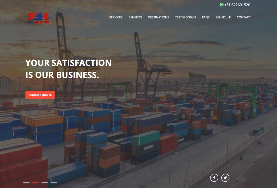 An informative website for a logistic company.