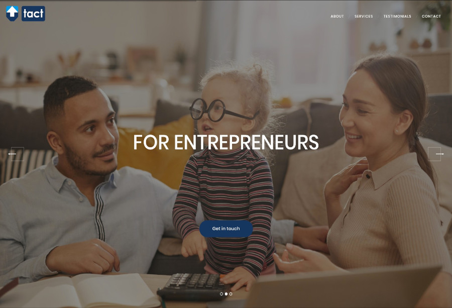 An informative one page web site for the tax and accounting consultant agency.