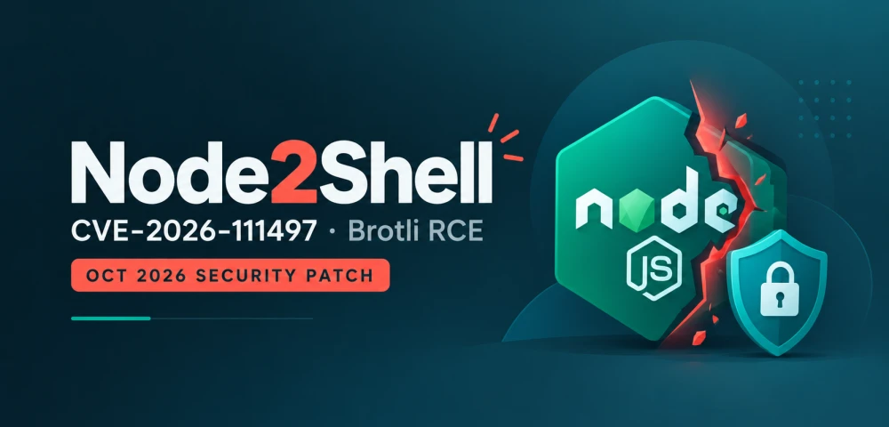 Critical Node.js Vulnerability CVE-2026-111497 ("Node2Shell" Brotli RCE) & October 2026 Security Patch Guide