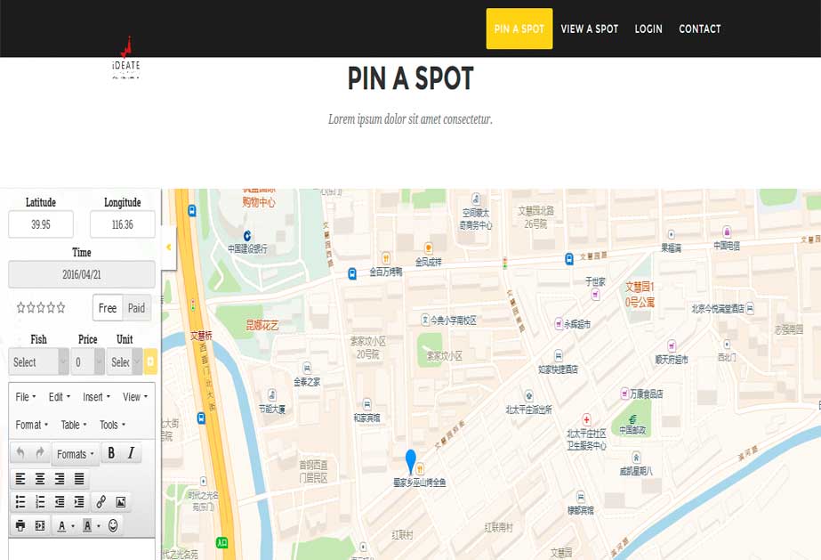 Find nearby fishing spot through Chinese map api (Amap) integration.